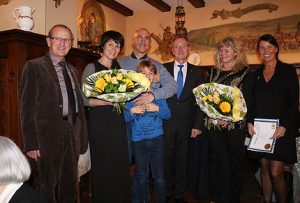 Les Nouveaux avec leurs parrains et le Président