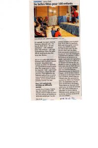 Article de presse DNA, suite à la remise des cadeaux