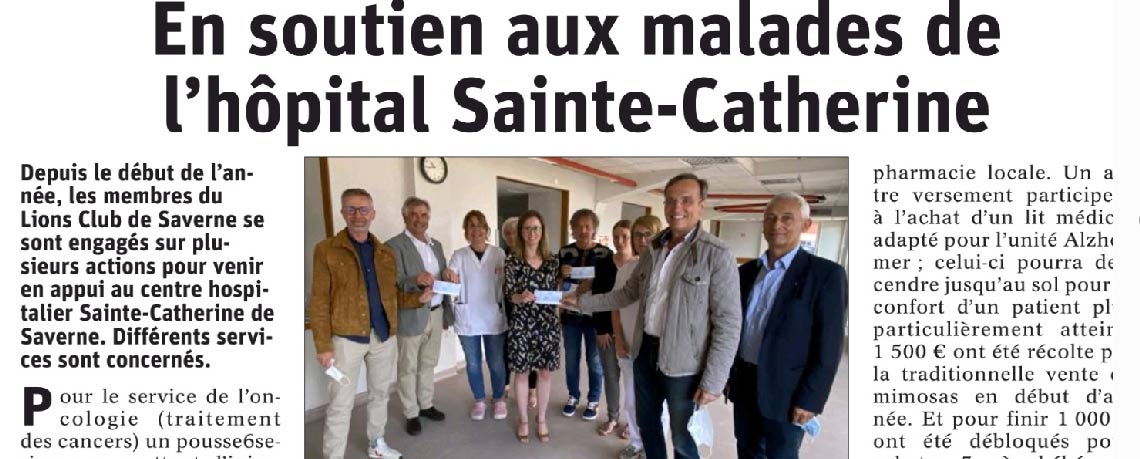 En soutien aux malades de l’Hôpital Sainte-Catherine